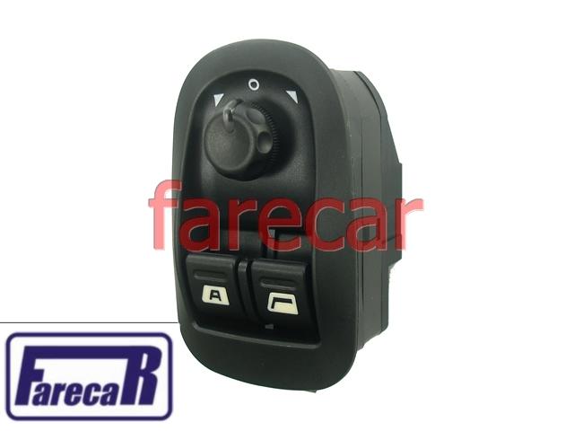 Botao Espelho Retrovisor e Vidro Eletrico Duplo Peugeot 206  - Farecar Comercio