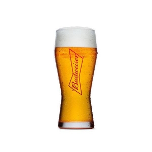 Copo Budweiser em Vidro para Cerveja Gravata Decorado 400ML Globimport