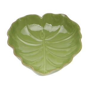 Folha Decorativa de Ceramica Verde 23,5X22X6,5CM LYOR 3872