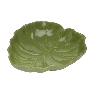 Folha Decorativa de Ceramica Verde 23,5X22X6,5CM LYOR 3872