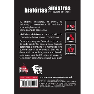 Jogo BLACK Stories 50 Enigmas Macabros em Portugues Galapagos BLK001