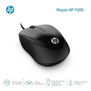 Mouse USB 1000 Preto HP 1200 DPI