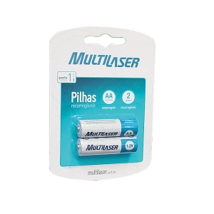 Pilha Recarregavel AA 2500MAH Blister com 2 Multilaser CB053