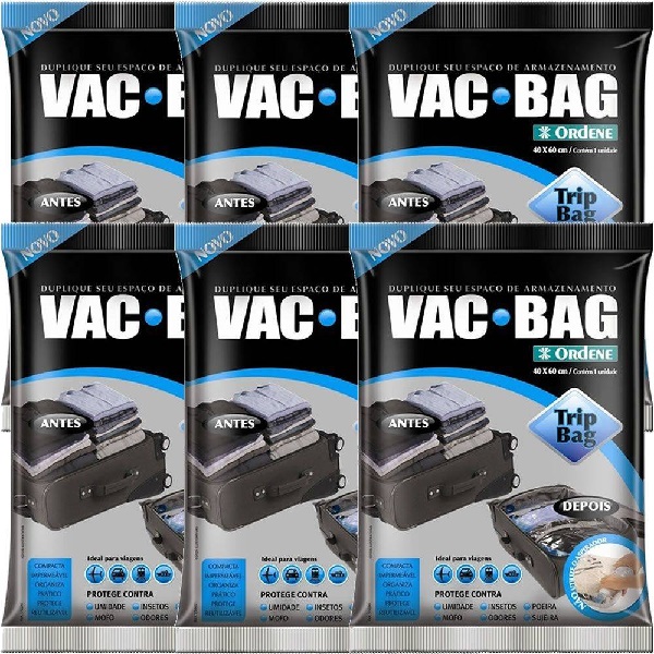 Kit 6 Sacos a Vacuo VAC BAG TRIP BAG 60X40 Ordene