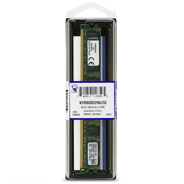 Memoria 2GB DDR2 800MHZ Kingston KVR800D2N6/2GB