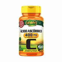 Ácido Ascórbico (Vitamina C) - 60 Cápsulas - Unilife