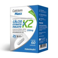 Cálcio Maxx K2 + D3 - 60 Cápsulas - Maxinutri