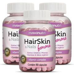 Hair Skin &amp; Nails Femme Nutri-Hair Complex Promoção 3 Unidades Maxinutri