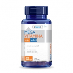 Mega Vitamina C + D3 - 30 Cápsulas - Dr. New QI UpNutri