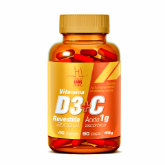 Vitamina D3 2000UI + C 1g - 90 Cápsulas - Health Labs