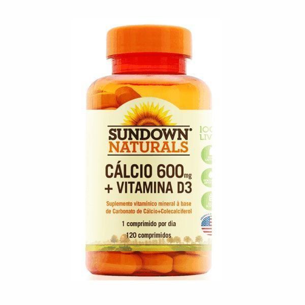 Cálcio 600mg + Vitamina D3 - 120 Cápsulas - Sundown
