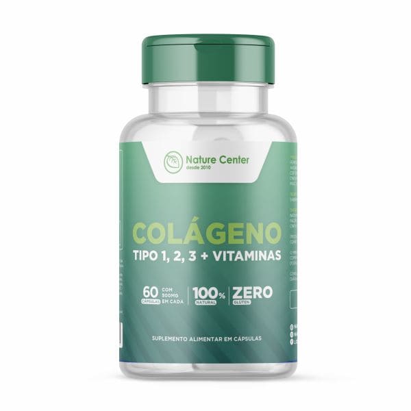 Colágeno Tipo 1, 2 e 3 + Vitaminas - 60 Cápsulas - Nature Center