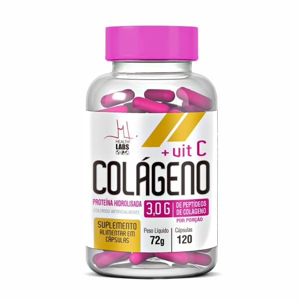 Colágeno + Vit C - 120 Cápsulas - Health Labs