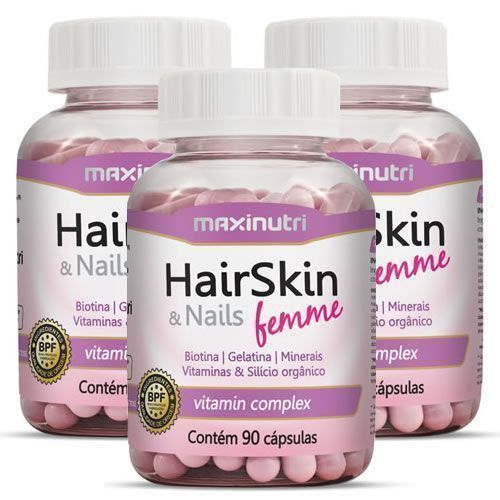 Hair Skin & Nails Femme Nutri-Hair Complex Promoção 3 Unidades Maxinutri