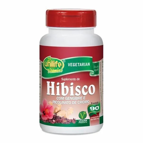 Hibisco c/ Gengibre e Picolinato de Cromo - 90 Capsúlas - Unilife