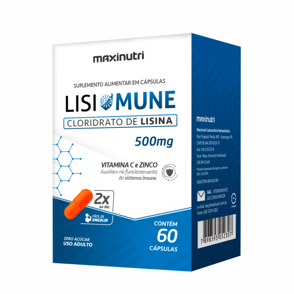 Lisimune (Lisina) - 60 Cápsulas - Maxinutri