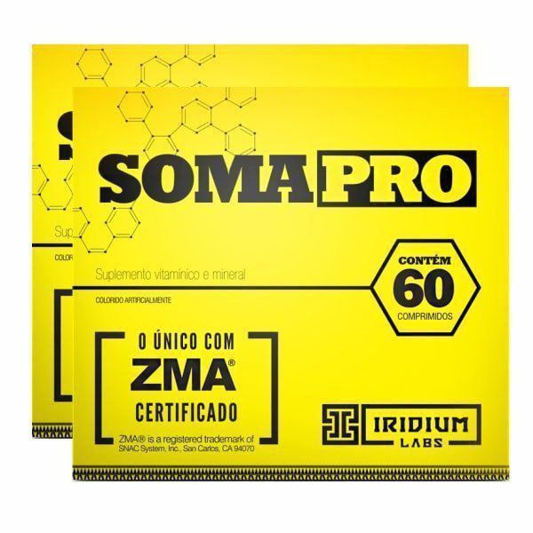 SomaPro ZMA - 60 Comprimidos - Promoção 2 Unidades - Iridium Labs