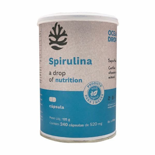 Spirulina - 240 Cápsulas / Tabletes - Ocean Drop
