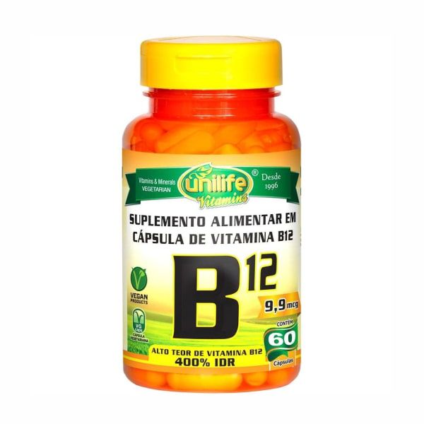 Vitamina B12 (Cianocobalamina) - 60 Cápsulas - Unilife