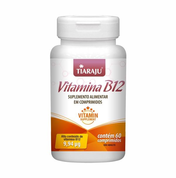 Vitamina B12 (Cianocobalamina) - 60 Comprimidos - Tiaraju