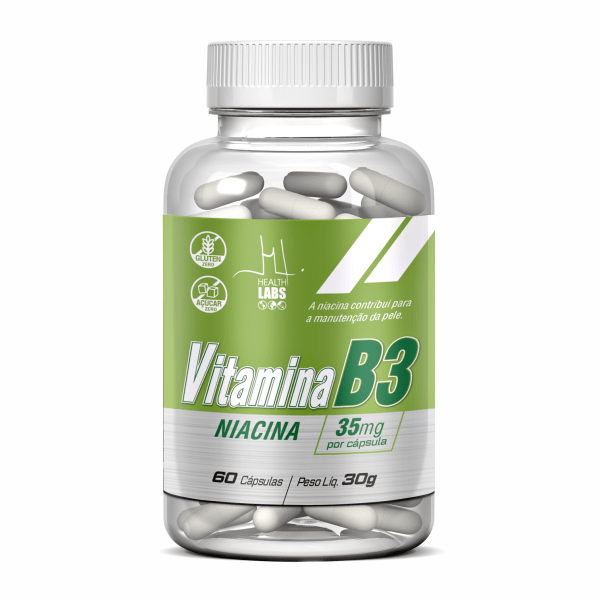 Vitamina B3 (Niacina) - 60 Cápsulas - Health Labs