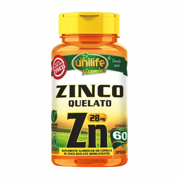 Zinco Quelato - 60 Cápsulas - Unilife