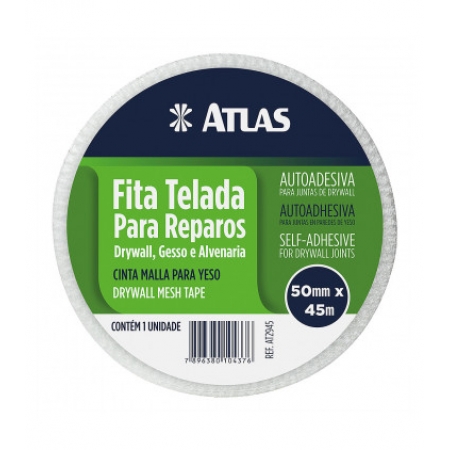 Fita Telada para Reparos em Drywall, Gesso e Alvenaria - Atlas