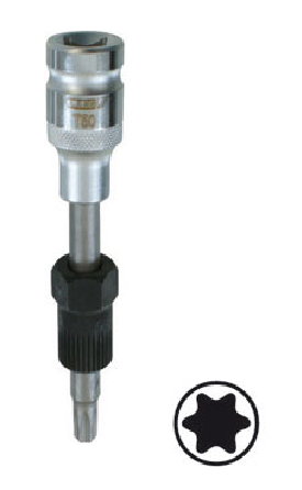 Chave para Alternador Torx® T50 Encaixe &#9632; 1/2   110mm e Adaptador Externo 33 Dentes  KL-0284-19 Gedore Klann
