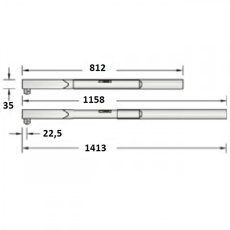 Torquímetro de Estalo Dremometer " DRL " - Enc. &#9632; 3/4" (19,05 mm)  - 155 a 760 Nm (115-560 Lbf.pé) Pino Duplo - 8568-01 - Gedore