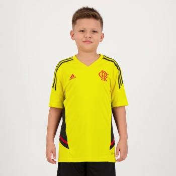 Camisa Adidas Flamengo Treino 2022 Juvenil Amarela