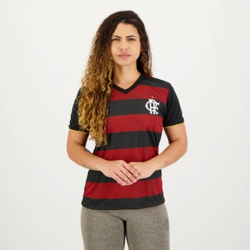 Camisa Flamengo Brains Feminina Vermelha e Preta