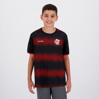 Camisa Flamengo Part Infantil Preta