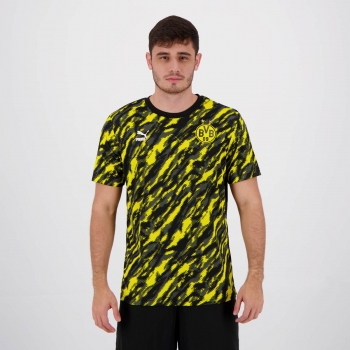Camisa Puma Borussia Dortmund Iconic MCS Graphic Preta e Amarela