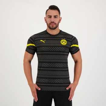 Camisa Puma Borussia Dortmund Pré Jogo 2023 Preta