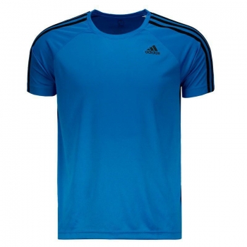 Camiseta Adidas D2M 3S Azul e Preta