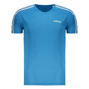 Camiseta Adidas D2m 3s Azul e Branca