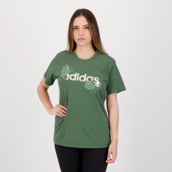 Camiseta Adidas Flower Print Feminina Verde