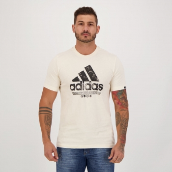 Camiseta Adidas Grafica Essentials Logo Off White