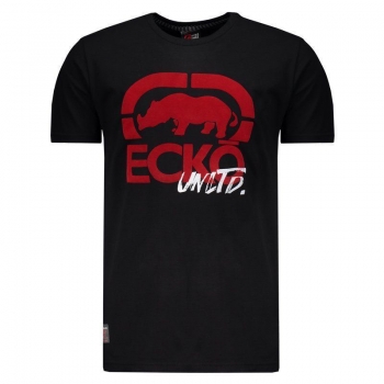 Camiseta Ecko Logo Preta e Vermelha