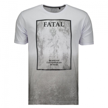 Camiseta Fatal  Branca e Cinza