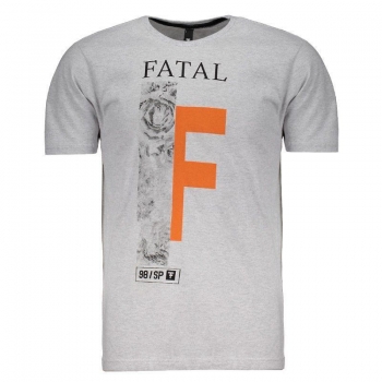 Camiseta Fatal Floral Cinza Mescla