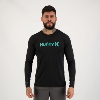 Camiseta Hurley Manga Longa Surf Preta