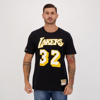 Camiseta Mitchell &amp; Ness Lakers Classic Preta