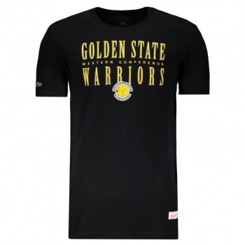 Camiseta Mitchell &amp; Ness NBA Golden State Warriors Logo Preta