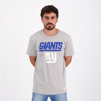 Camiseta Mitchell &amp; Ness NFL New York Giants Cinza Mescla