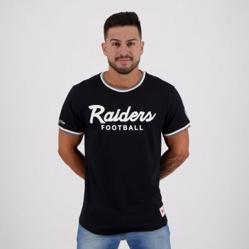 Camiseta Mitchell &amp; Ness NFL Oakland Raiders Logo Preta