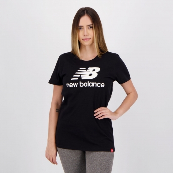Camiseta New Balance Stacked Feminina Preta
