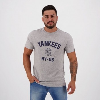Camiseta New Era MLB New York Yankees Brand Cinza