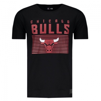Camiseta New Era NBA Chicago Bulls Preta e Vermelha