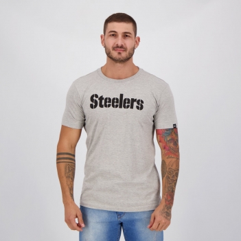 Camiseta New Era NFL Pittsburgh Steelers Cinza Mescla